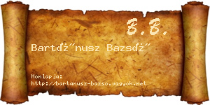 Bartánusz Bazsó névjegykártya